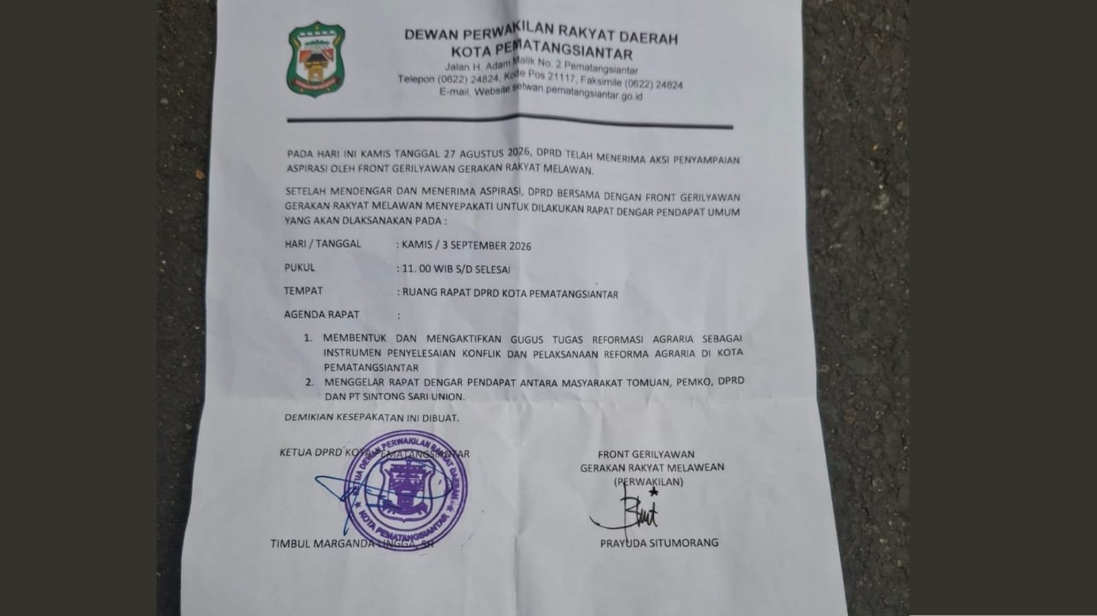 Buntut Dugaan Polusi Asap Pabrik, DPRD Pematangsiantar Akan Panggil PT.SSU