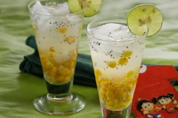 Resep dan Cara Membuat Es Jagung Manis Biji Selasih Kelapa Muda