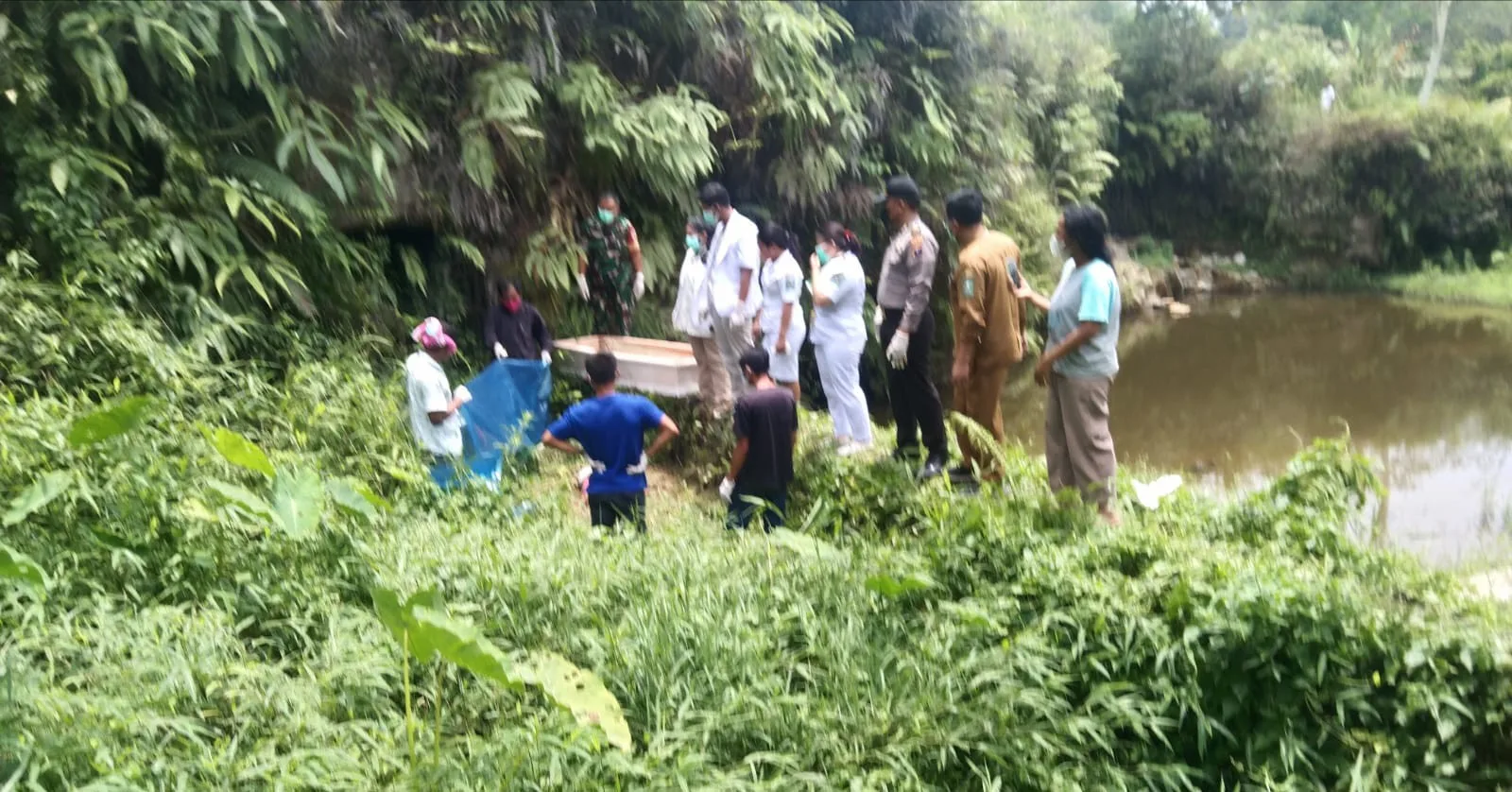 Polres Simalungun Evakuasi Temuan Mayat di Kolam