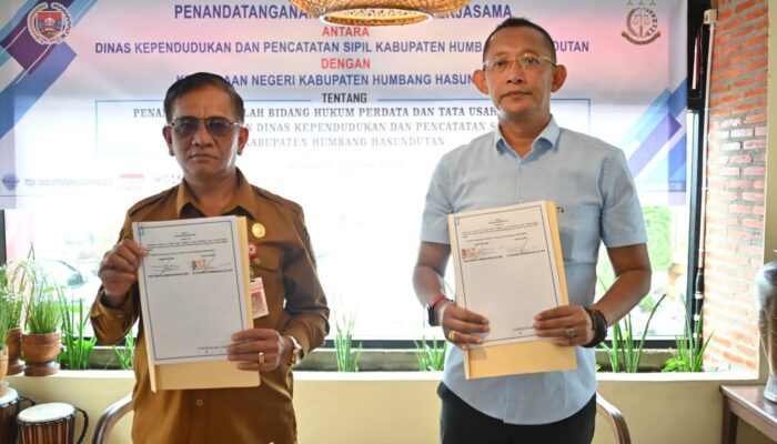 Dinas Dukcapil dan Kejari Humbahas Tandatangani Nota Kesepakatan Bersama Bidang Perdata dan TUN