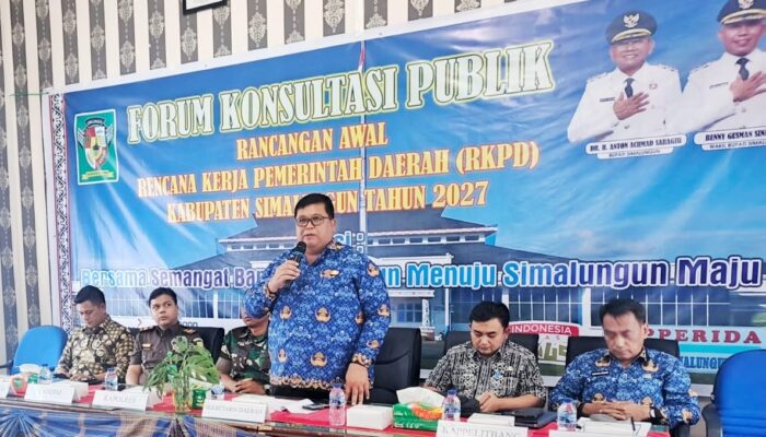 Pemkab Simalungun Gelar Forum Konsultasi Publik Ranwal RKPD Tahun 2027: Tingkatkan Perekonomian Daerah Yang Berdaya Saing