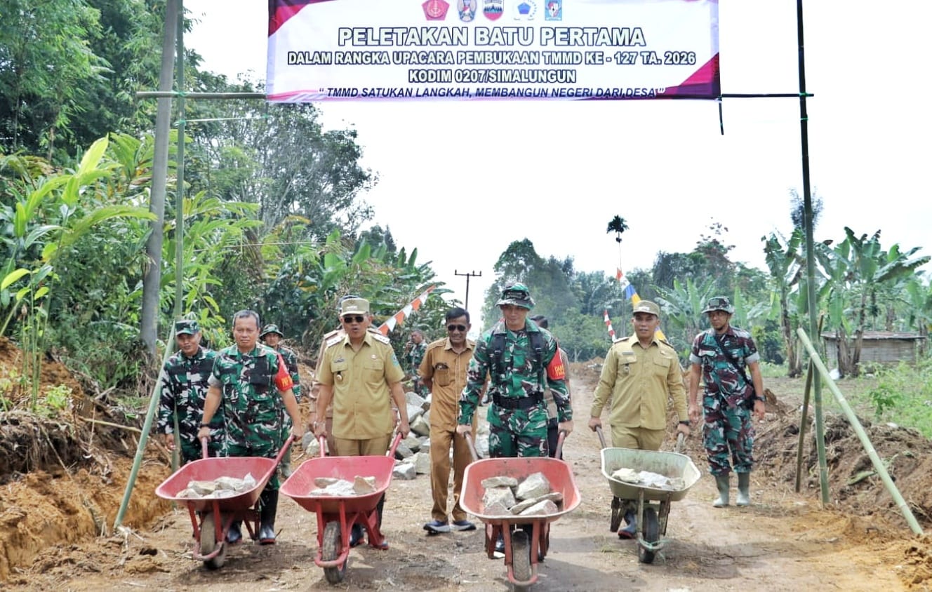 Bupati Simalungun Resmikan Kegiatan TMMD Ke 127 Kodim 0207/Sml Tahun 2026: Sarana Efektif Mempercepat Pembangunan Daerah