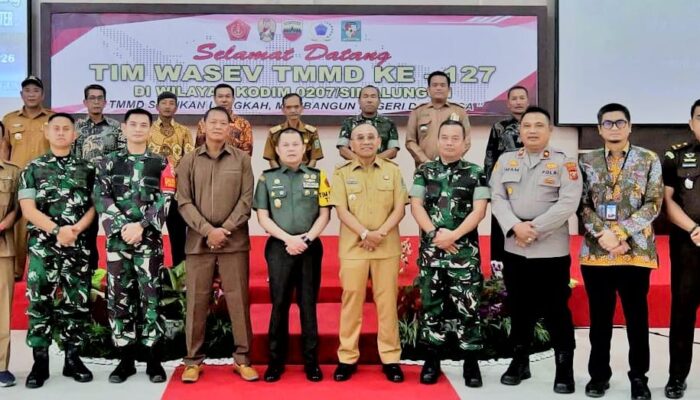 Bupati Simalungun Bersama Forkopimda Sambut Kunker Tim Wasev TMMD Ke-127 Tahun 2026 di Wilayah Kodim 0207/Sml