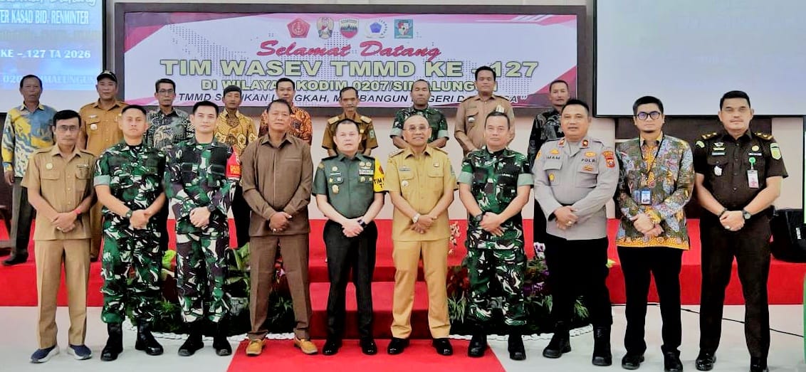 Bupati Simalungun Bersama Forkopimda Sambut Kunker Tim Wasev TMMD Ke-127 Tahun 2026 di Wilayah Kodim 0207/Sml